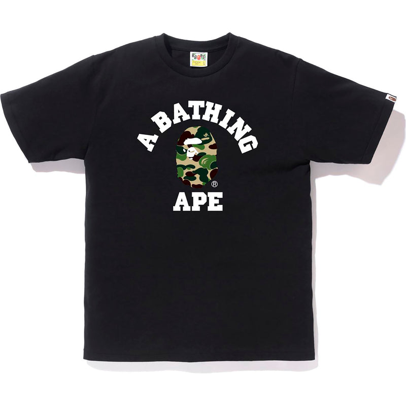 BAPE ABC Green Camo College Tee Black