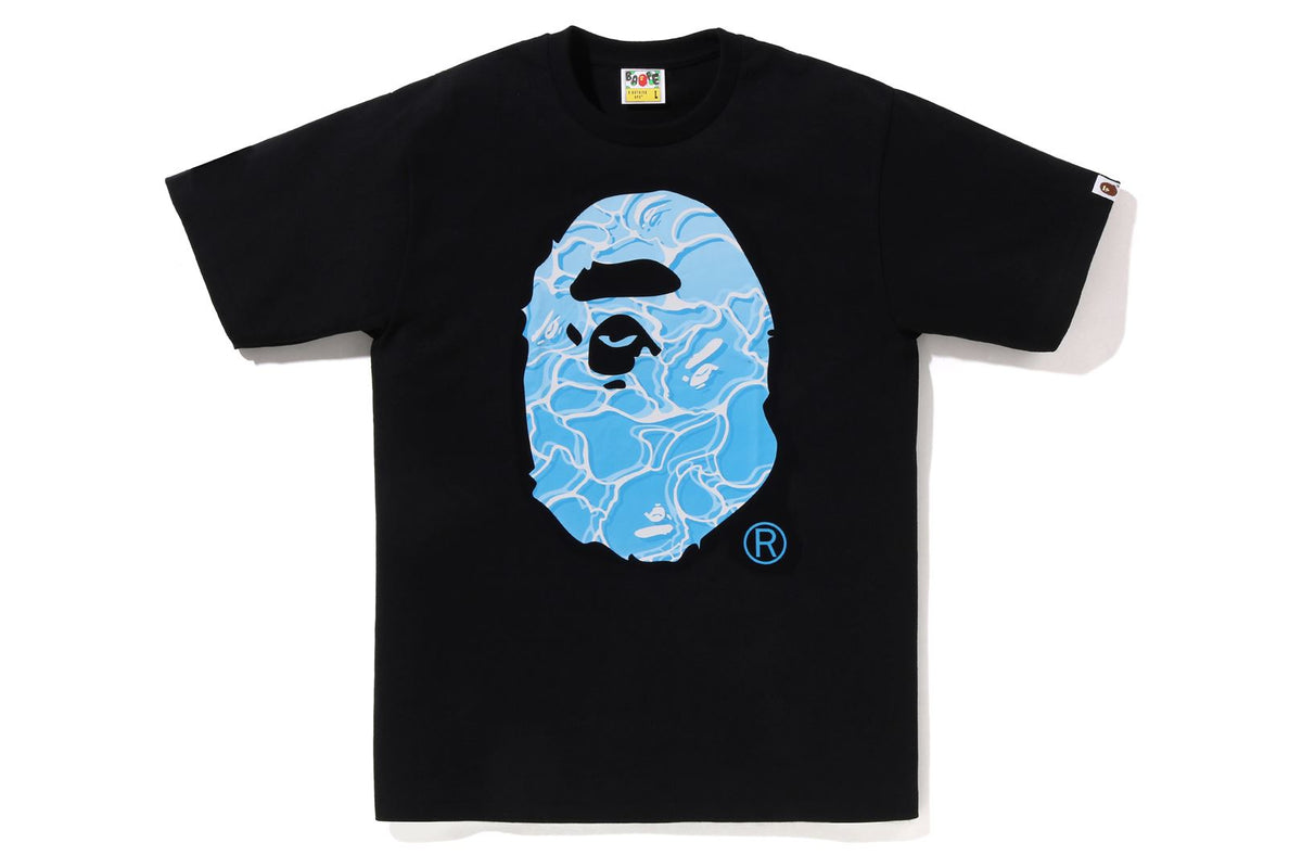BAPE Black ABC Sea Surface Camo Ape Head T-shirt