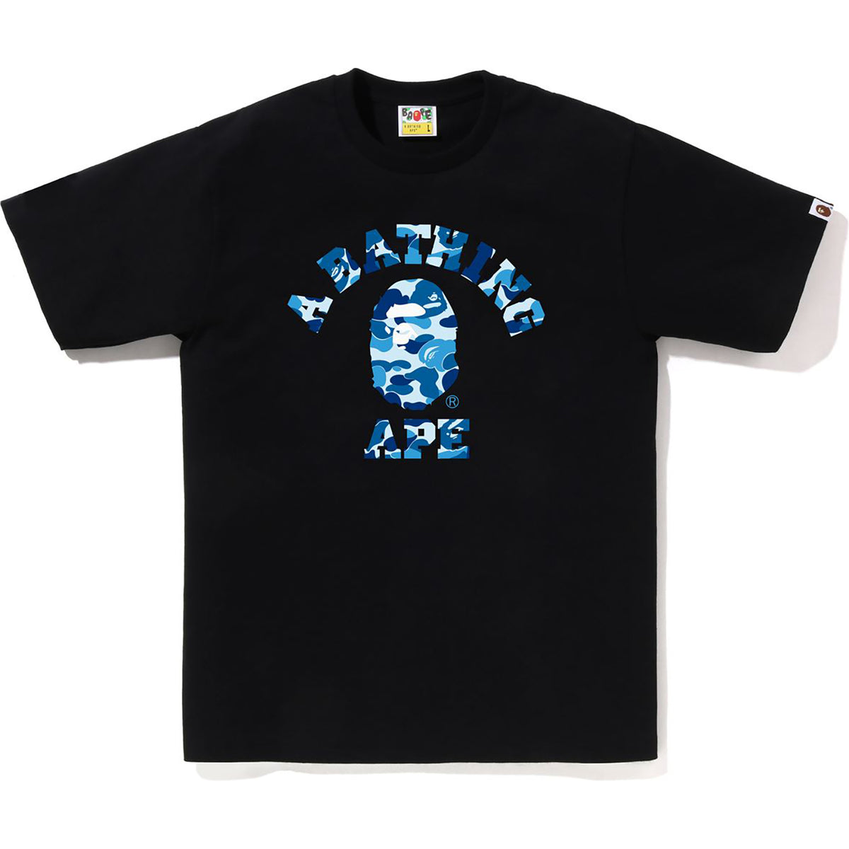BAPE White ABC Blue Camo College T-shirt