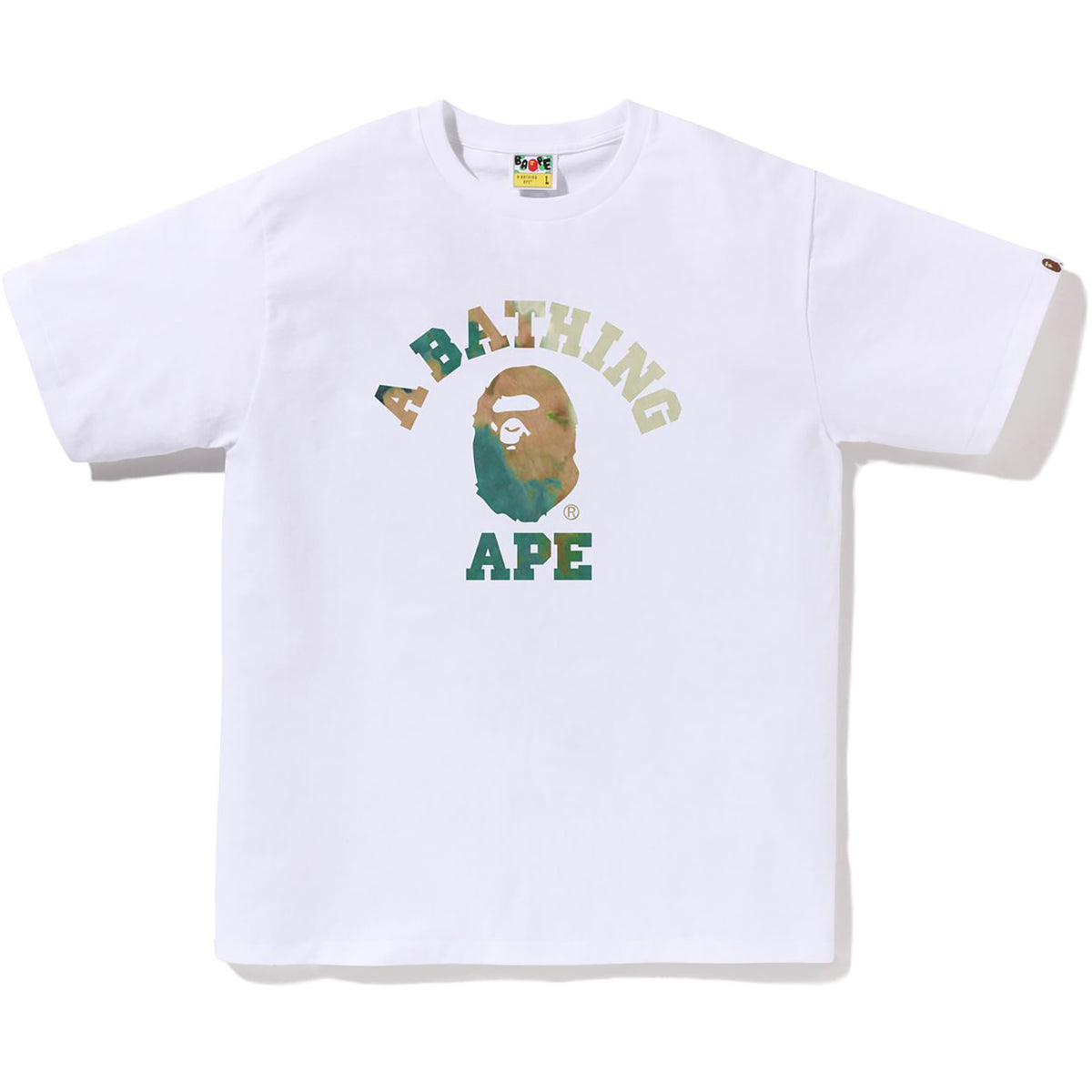 A BATHING APE MEN TIE DYE COLLEGE TEE MENS