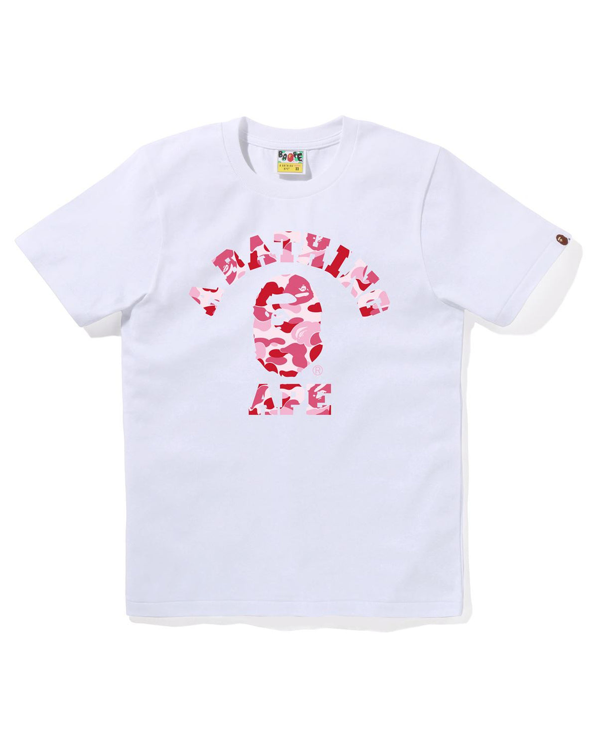 BAPE White ABC Pink Camo College T-shirt