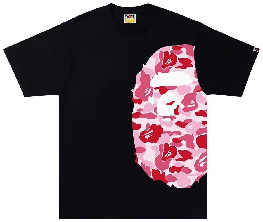 BAPE ABC Camo Side Big Ape Head Tee Black Pink