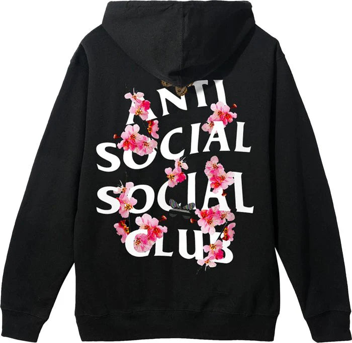 Anti Social Social Club Flowers Hoodie Black