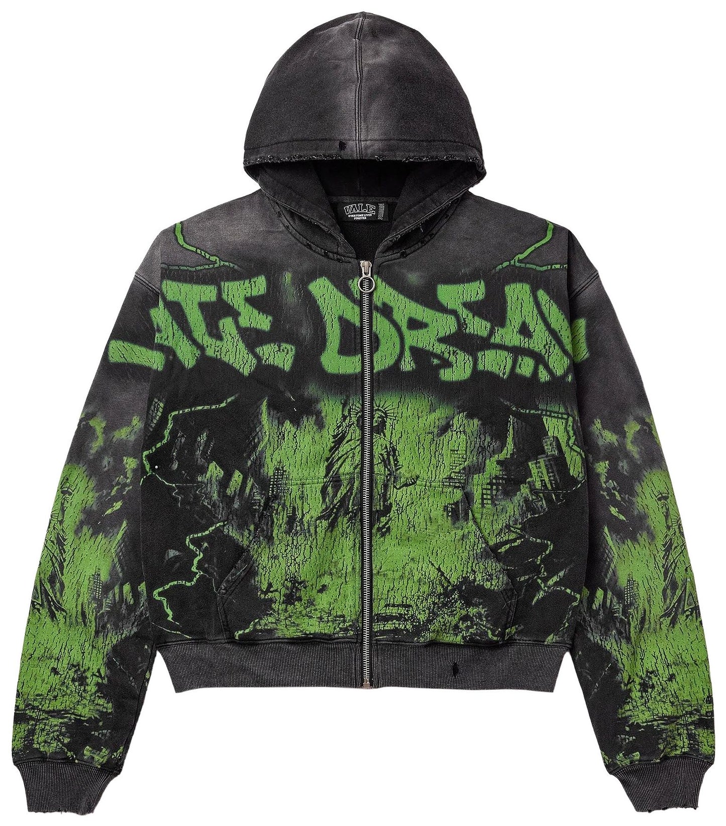 Vale Forever Nightmare Zip Up Hoodie 'Black/Green'