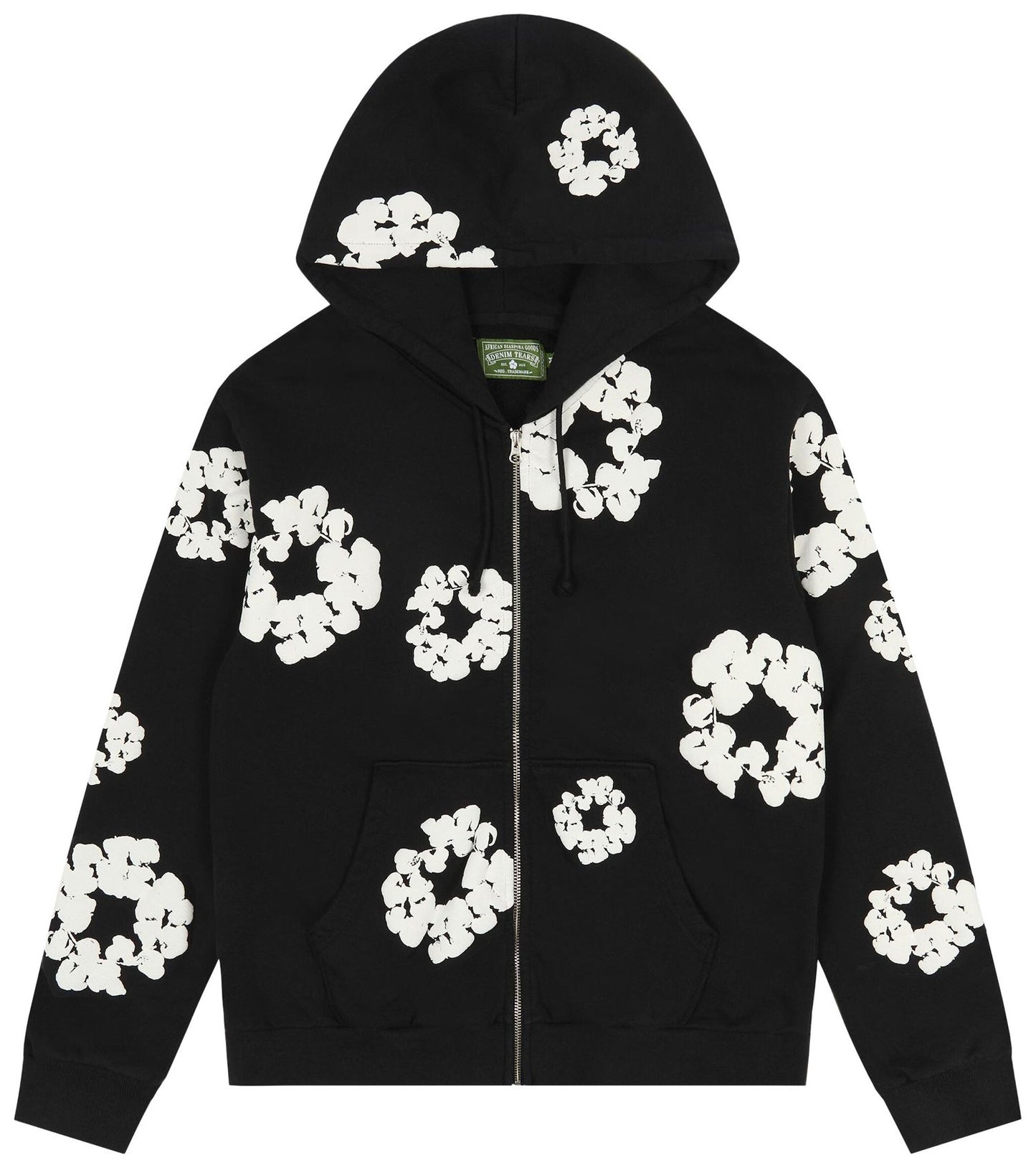 Denim Tears Cotton Wreath Zip Hoodie 'Black'