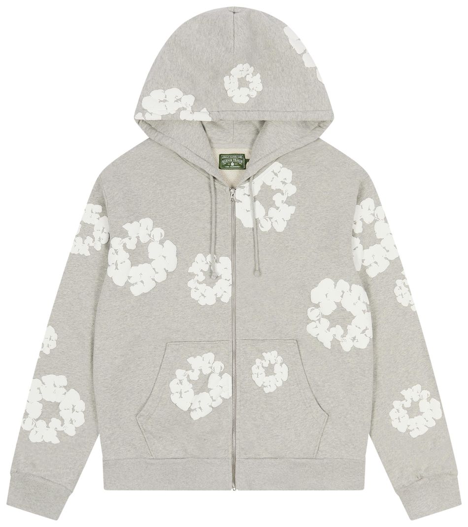Denim Tears Cotton Wreath Zip Hoodie 'Grey'