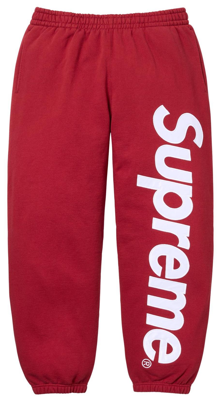 Supreme Satin Appliqué Sweatpants (FW25) Dark Red