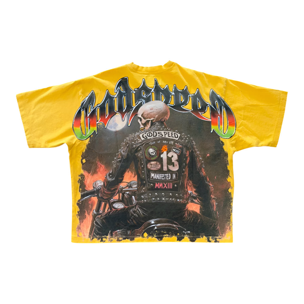 Godspeed Biker Nation Tee Mustard Yellow