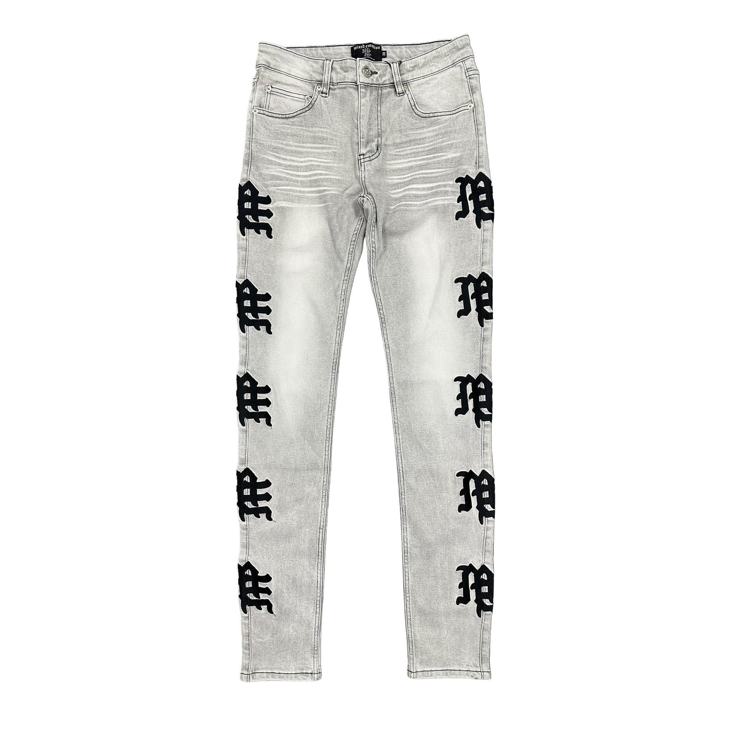 Mixed Emotion Monogram Denim Grey Wash
