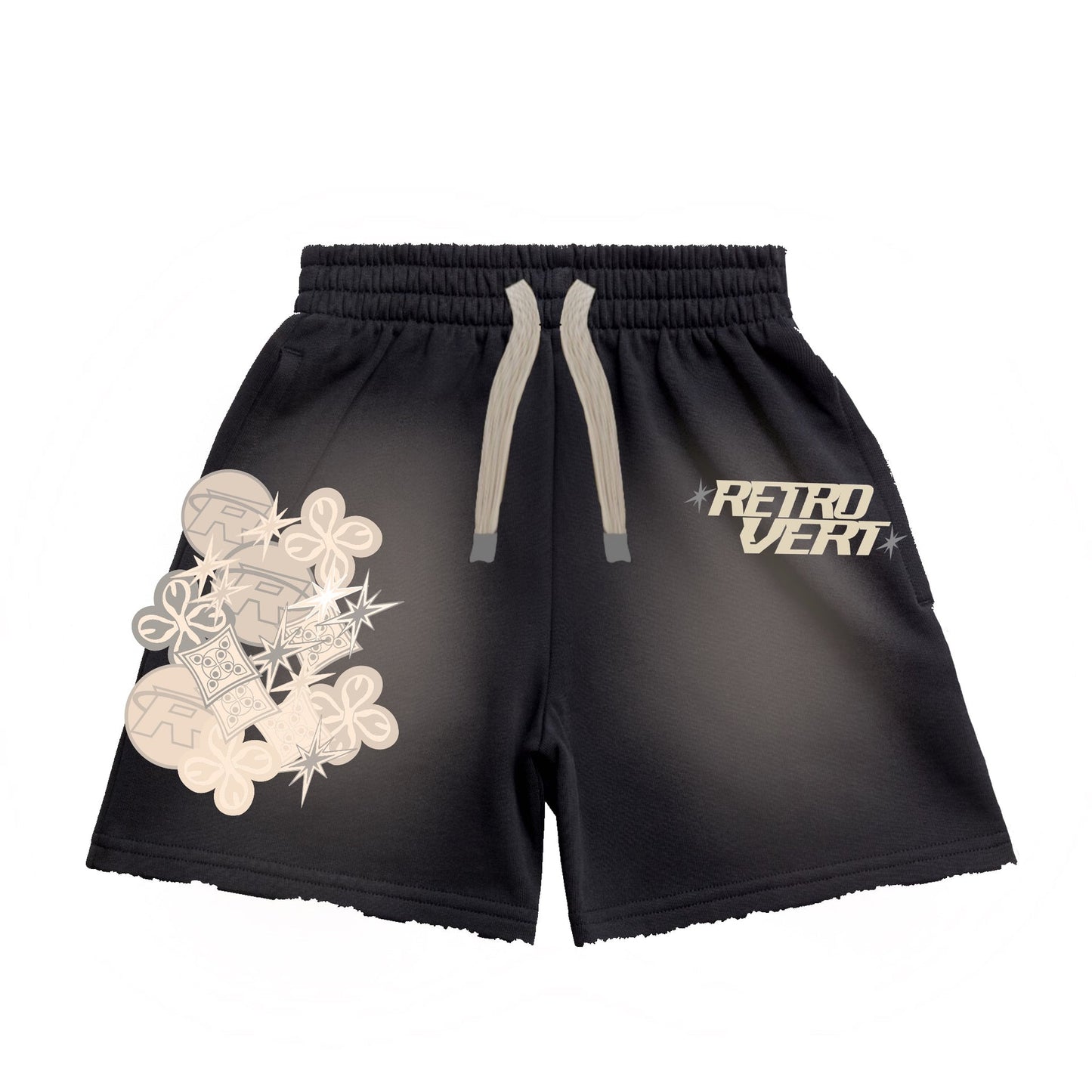 Retrovert Cluster Patch Sweat Shorts Black