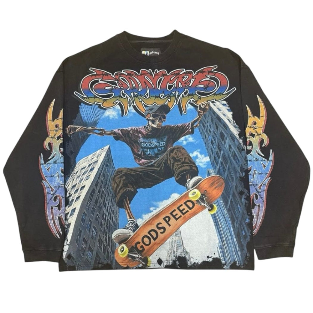 Godspeed Ollie LS T Shirt (Black Wash)