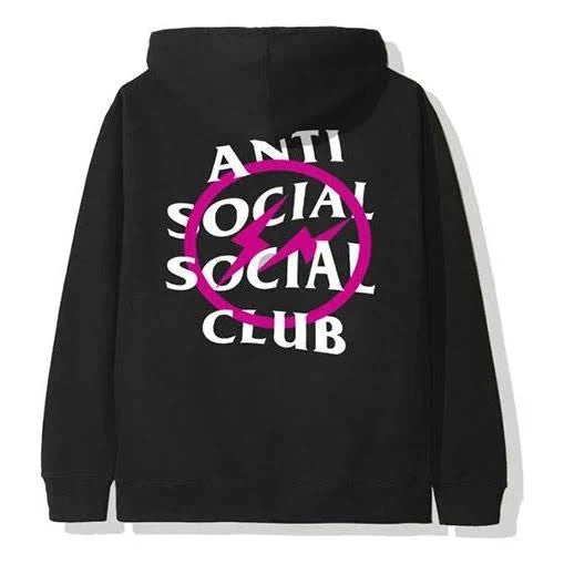 Anti Social Social Club Fragment Pink Hoodie Black