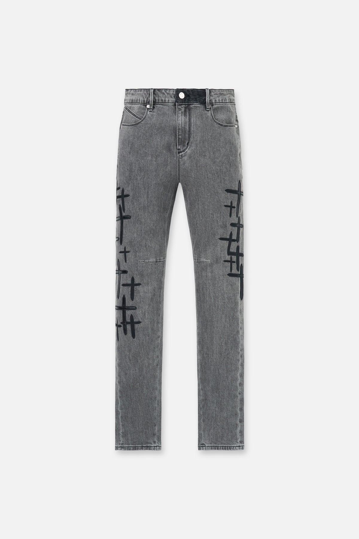 RTA Bryant Skinny Clouded Mist Cross Patch Jeans Clouded Mist