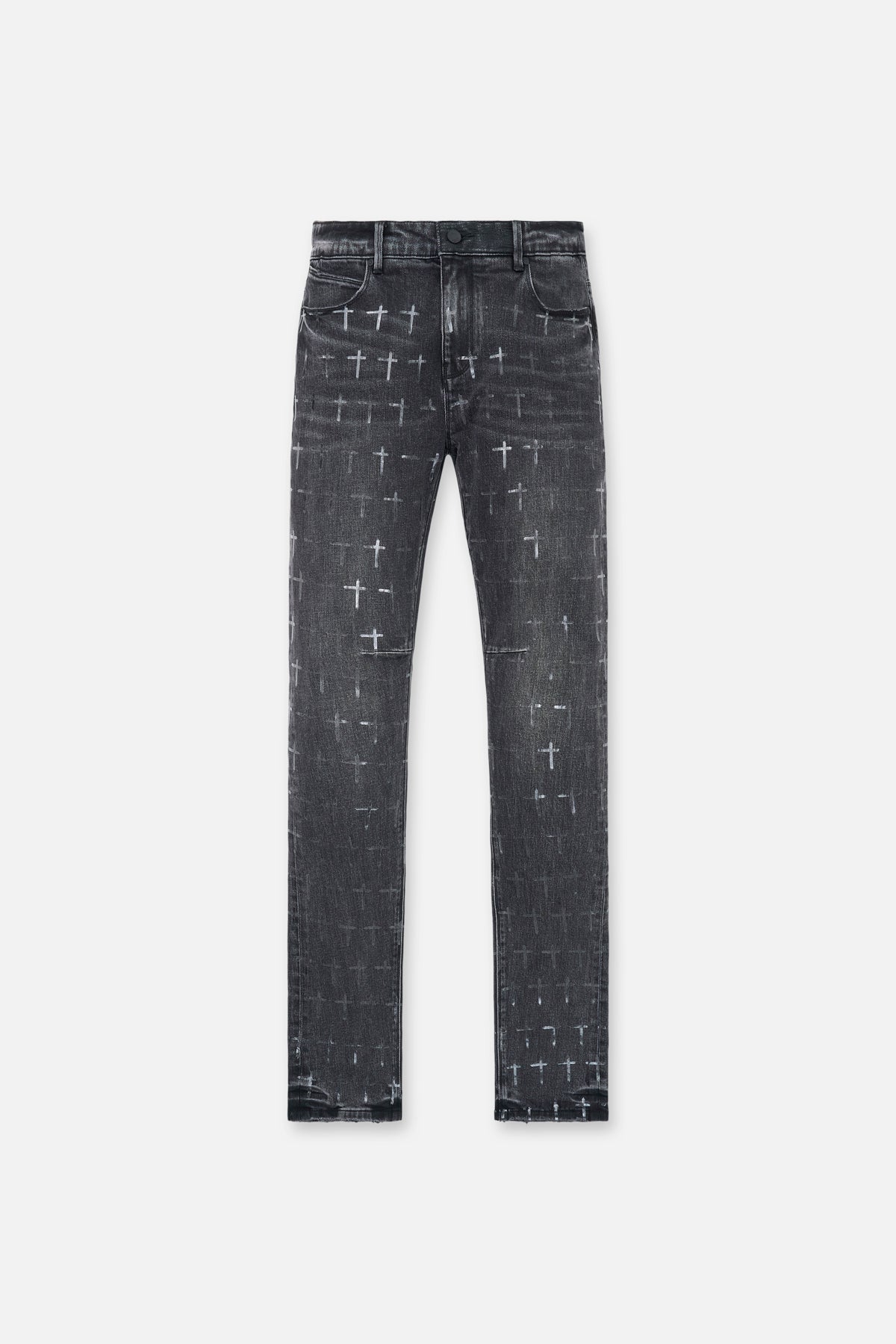 RTA Bryant Noir Coated Grey Denim Jean Pant