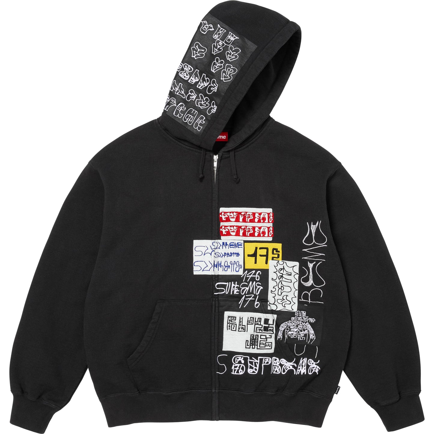 Supreme 176 Zip Up Hooded Sweatshirt Black