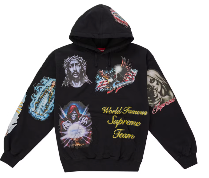 Supreme Stickers Hooded Sweatshirt Black
