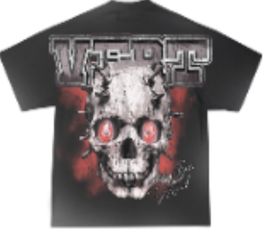Retrovert Red Skull Screws T-Shirt Black