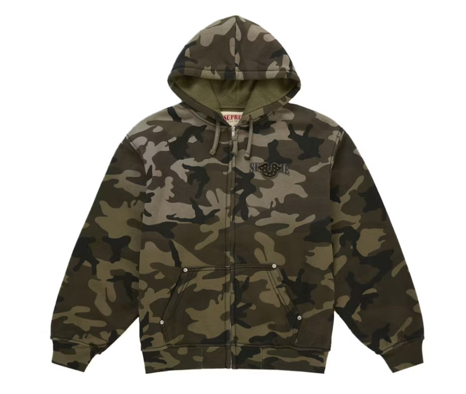 Supreme True Religion Zip Up Hooded Sweatshirt (FW25) Woodland Camo