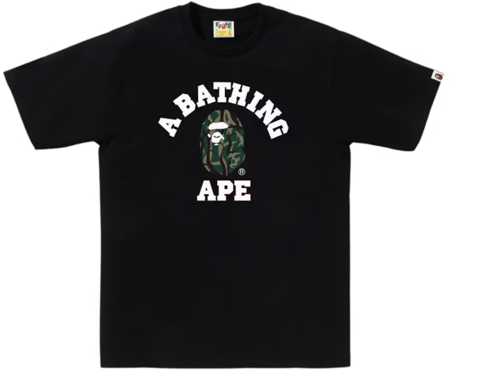 BAPE Trial Camo College Tee Black/Green