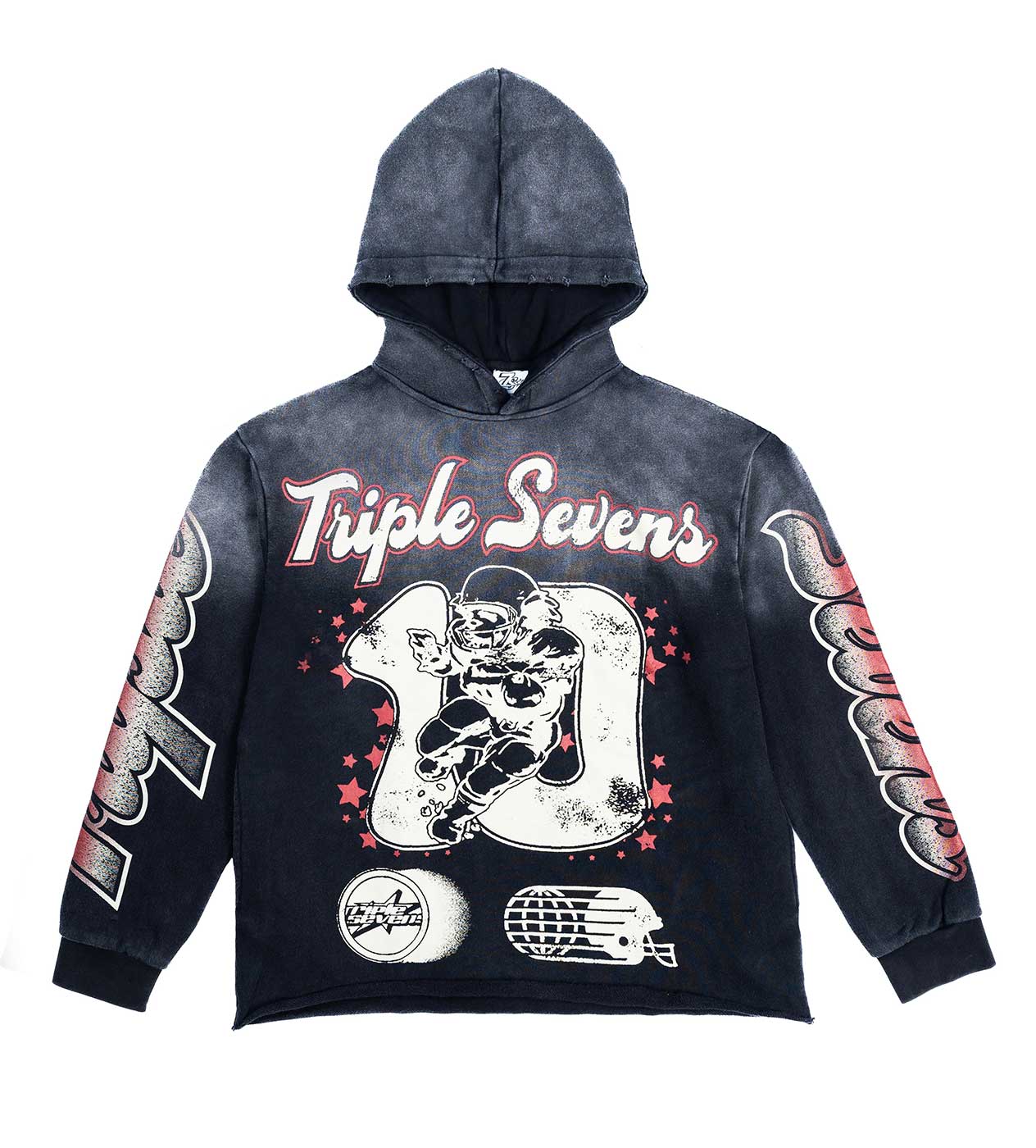 Triple Seven Triple Sevens All Star Hoodie Vintage Black