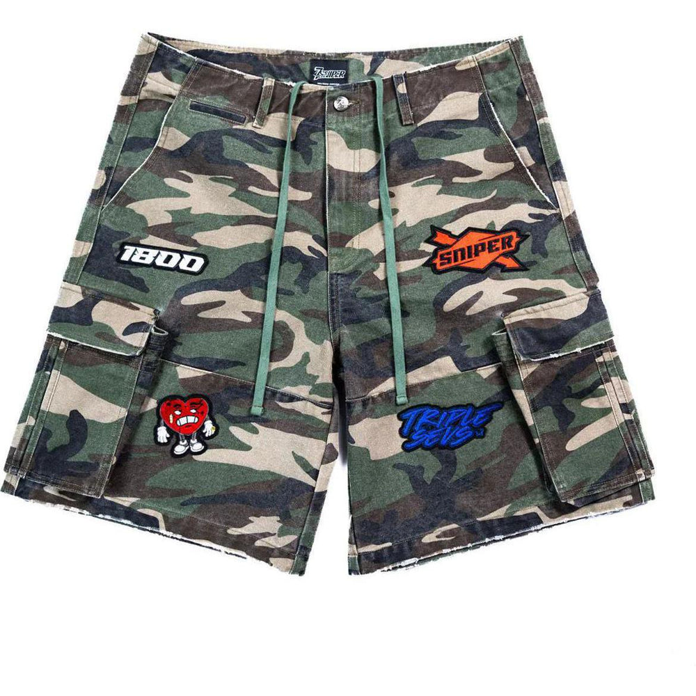 Triple Sevens x Sniper Gang Camo Shorts