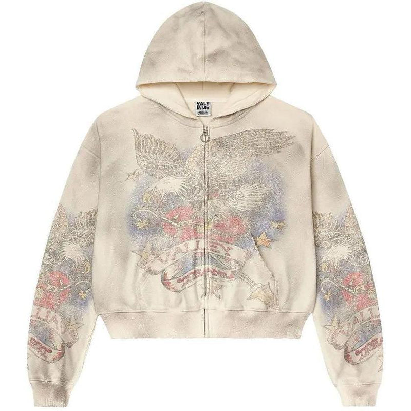 Vale Forever Nostalgia Zip Up Hoodie Cream