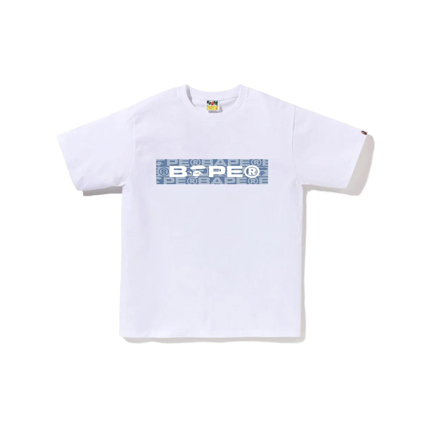 BAPE White Lux Sport Pattern Box Logo T-shirt