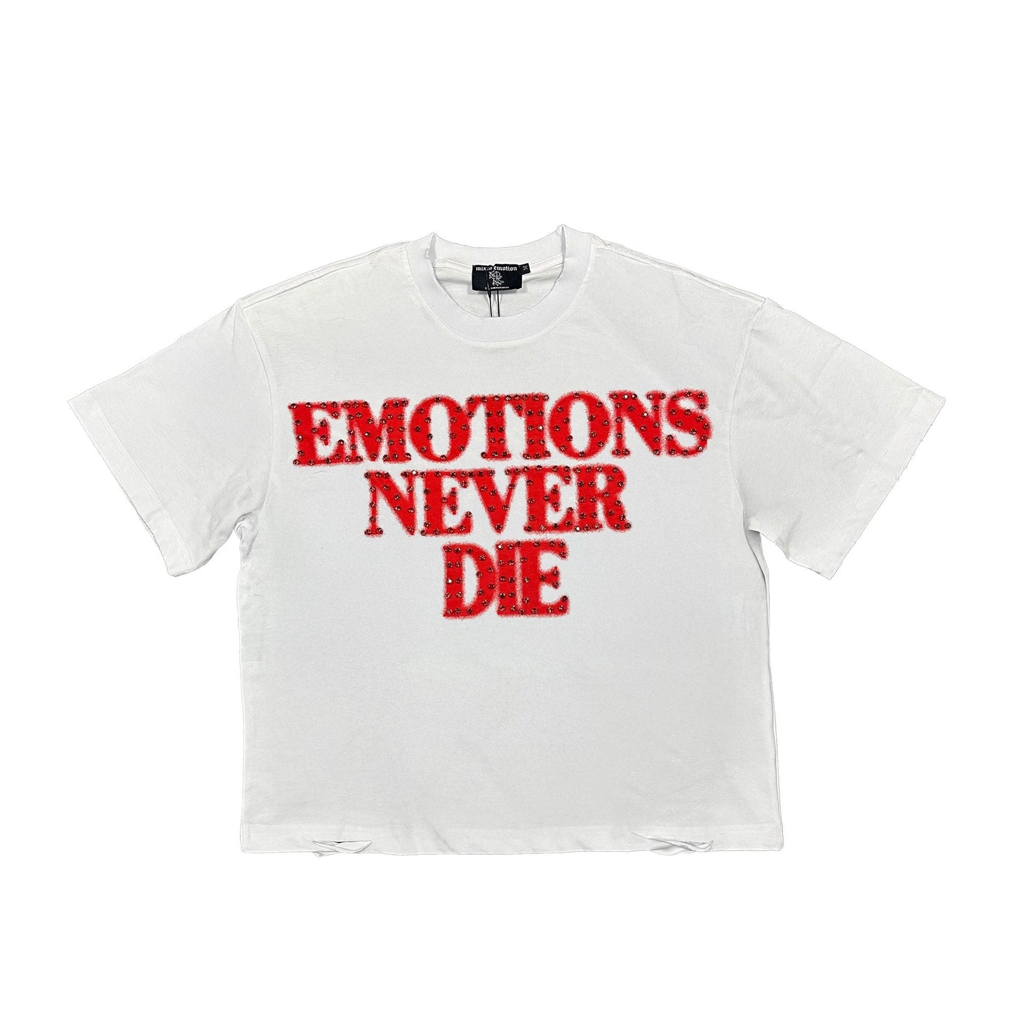 Mixed Emotion Red Emotions Never Die Tee White