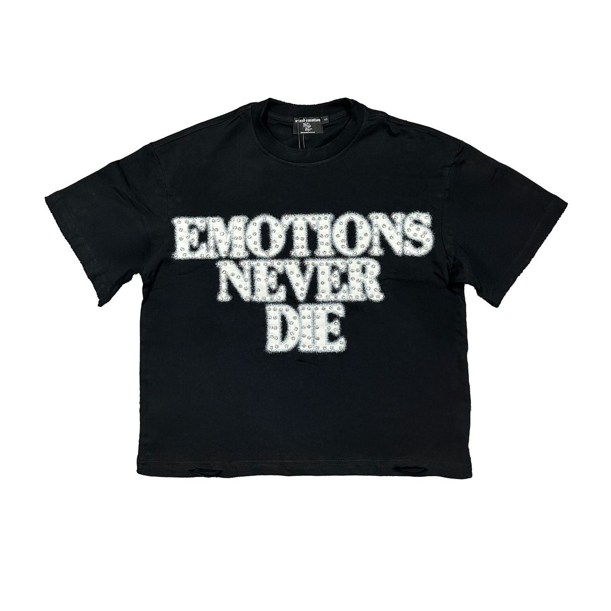 Mixed Emotion White Emotions Never Die Tee Black