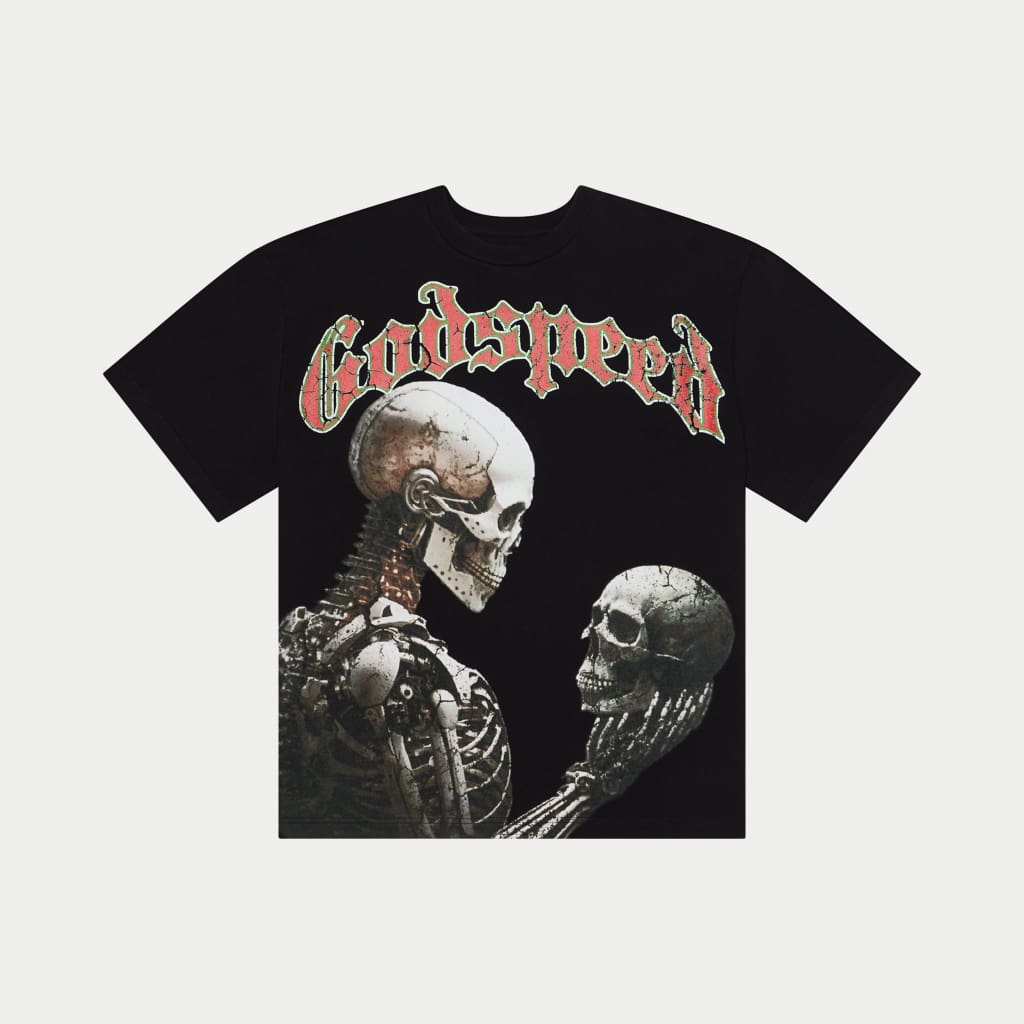 Godspeed Mankind vs Ai Washed Black T-Shirt