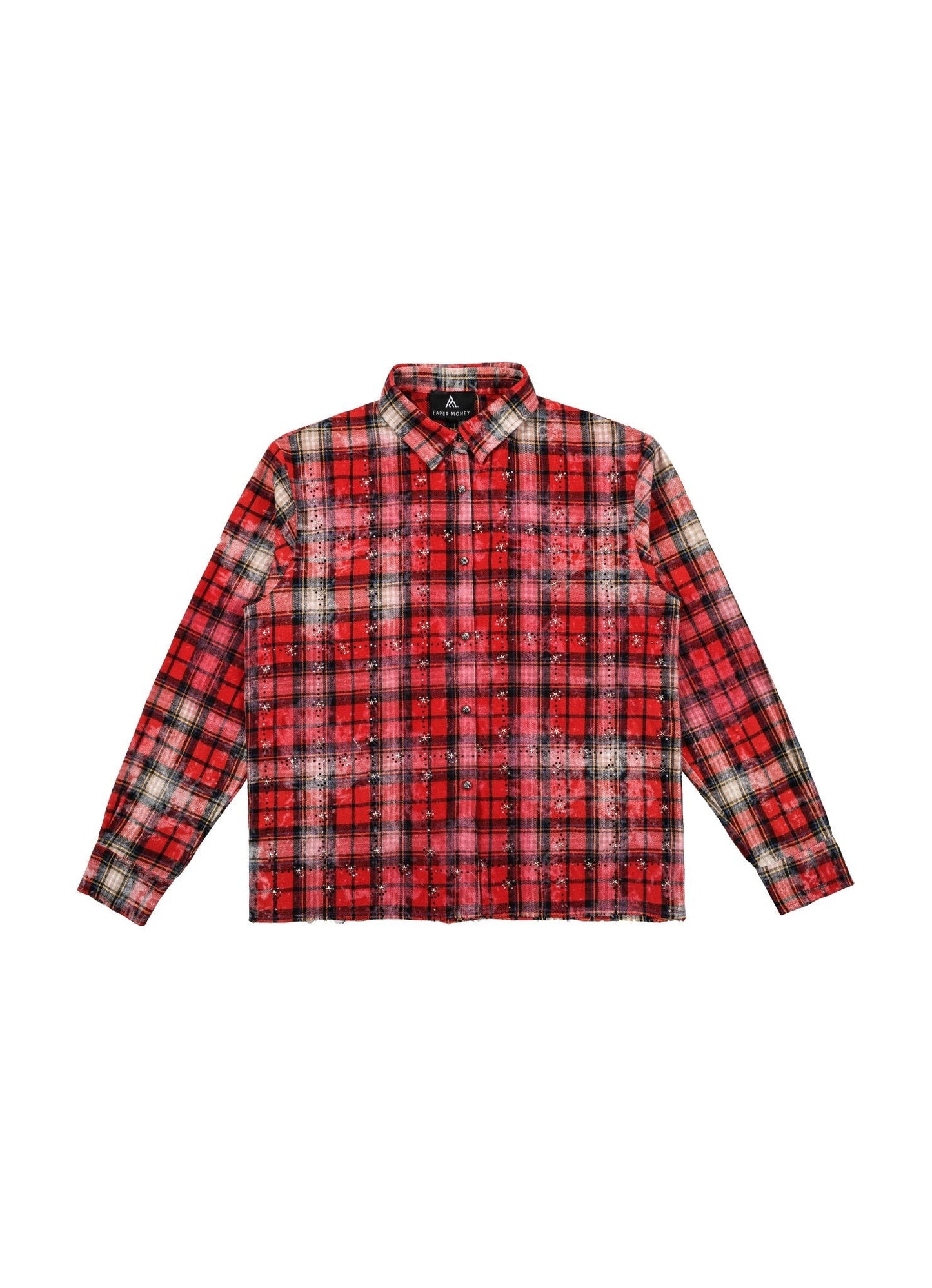 Paper Money Brand Rhinestone Flannel Red