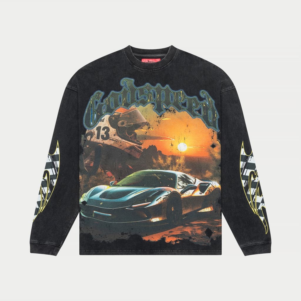 Godspeed Sunset Drift LS T-Shirt (Black wash)