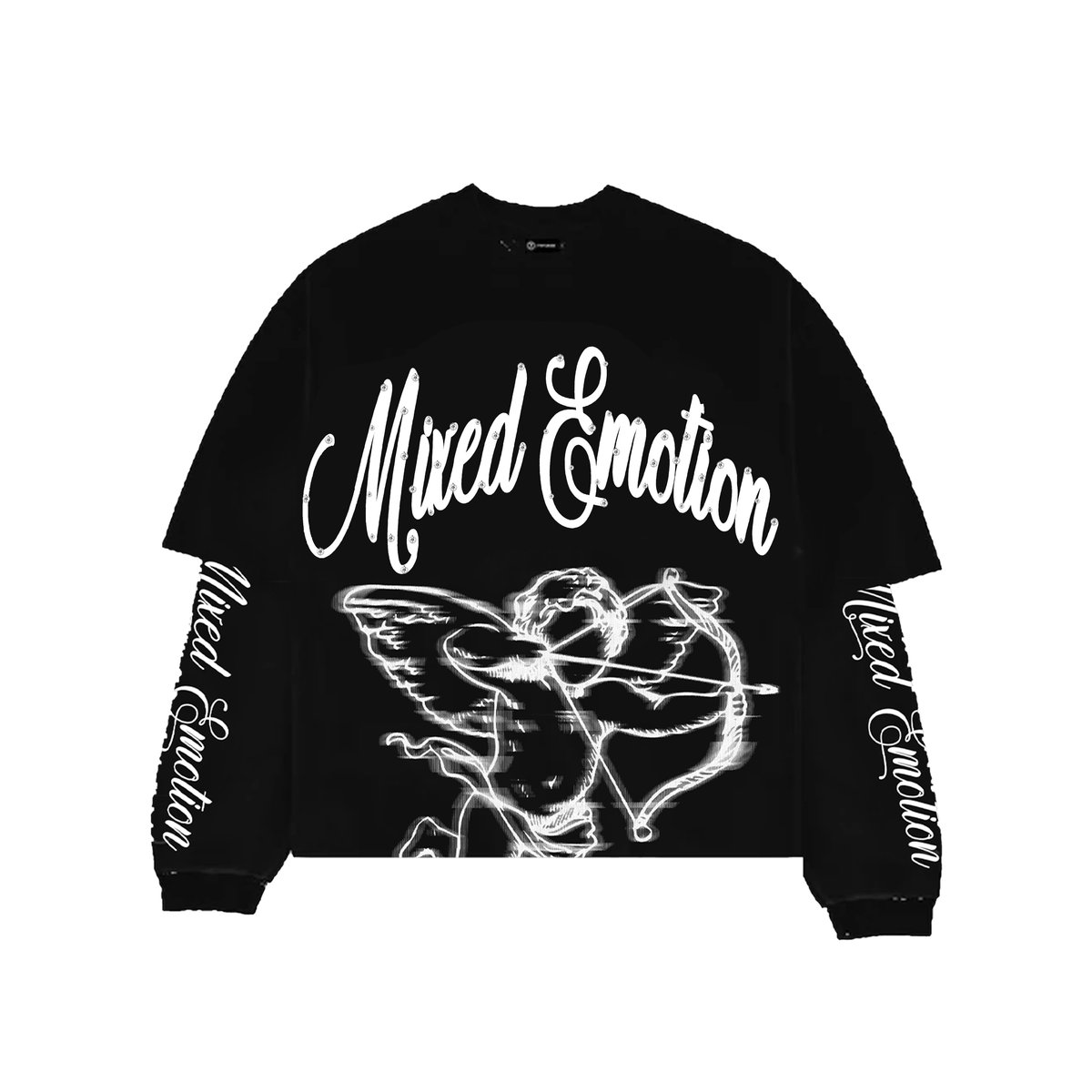 Mixed Emotion Blur Thermal Long Sleeve Tee Black