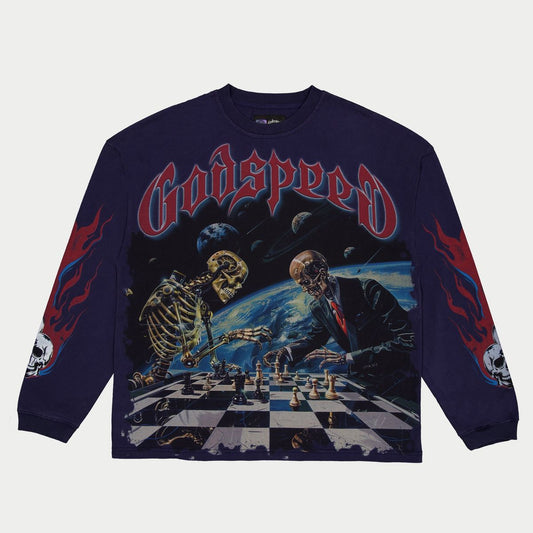 Godspeed Checkmate LS T-Shirt (Navy)