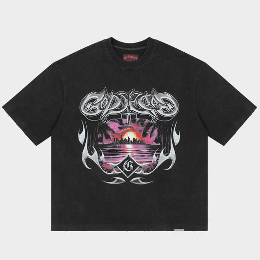 Godspeed Liberty Sunset Tee Black Wash