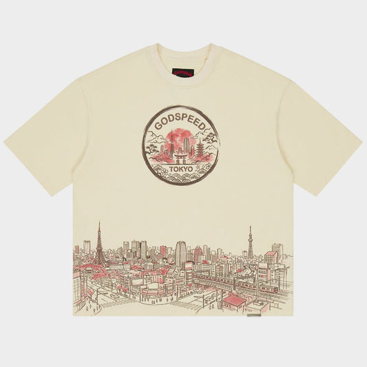Godspeed Tokyo Skyline Tee Cream