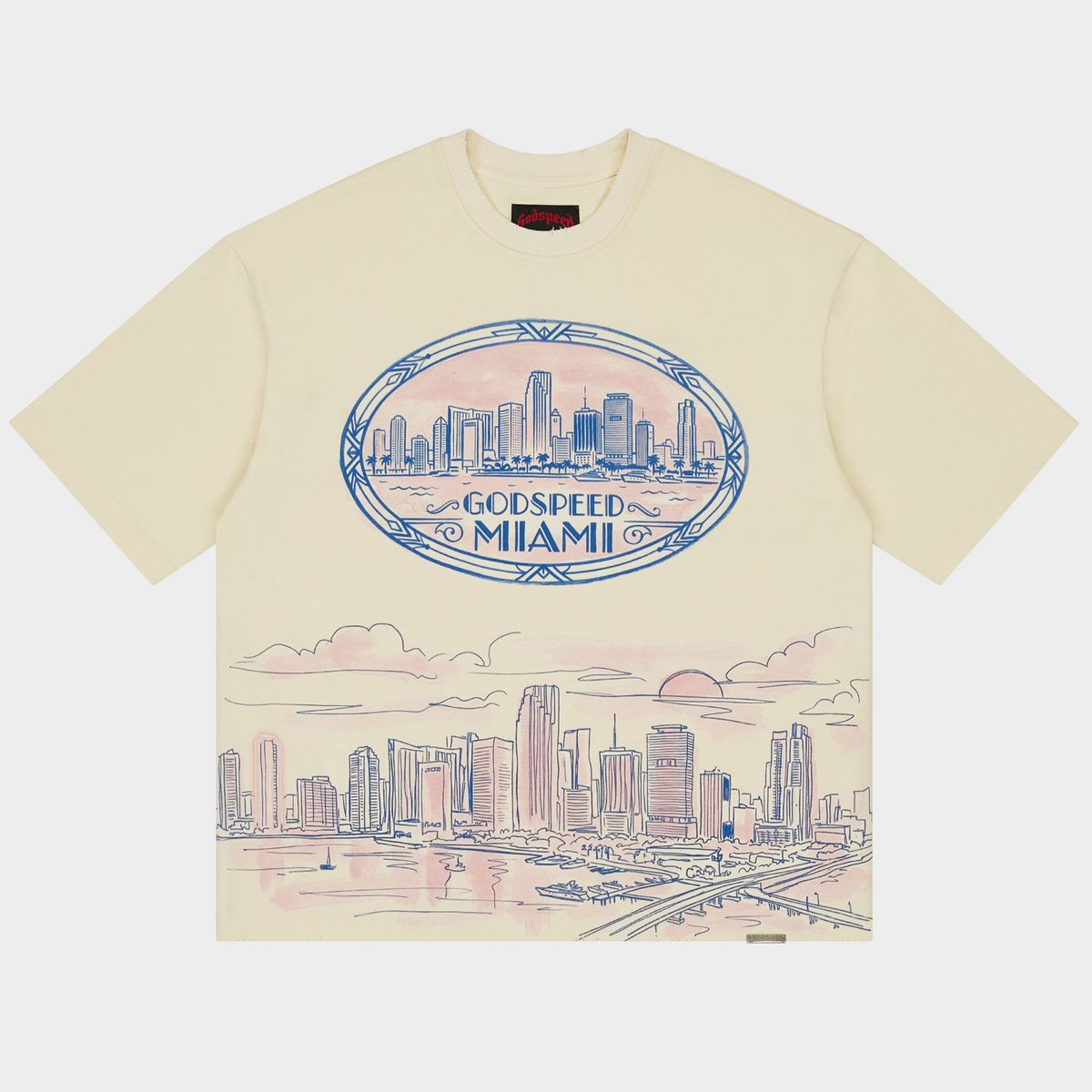 Godspeed Miami Skyline Tee Cream