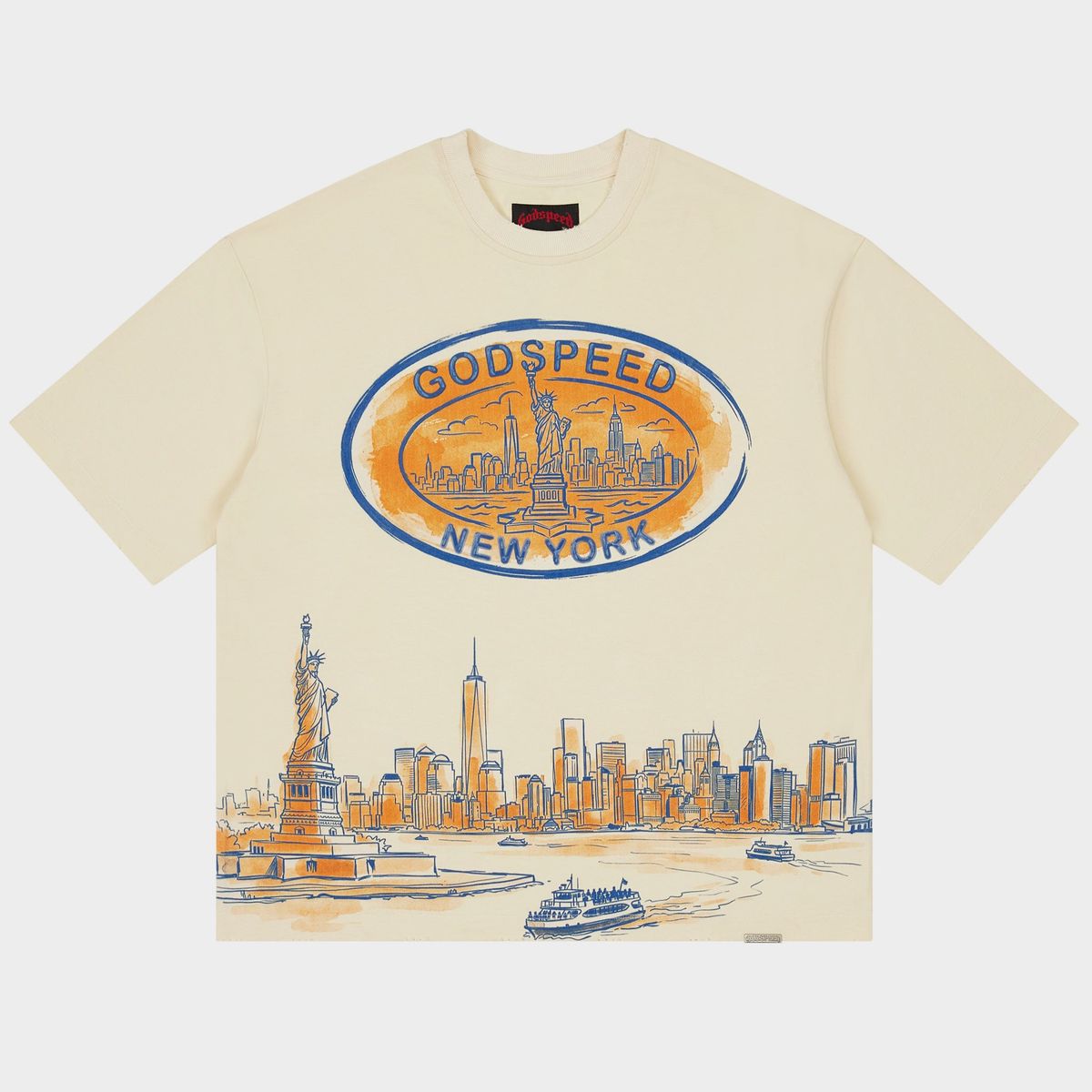 Godspeed New York Skyline Tee Cream