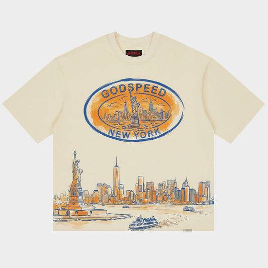 Godspeed New York Skyline Tee Cream