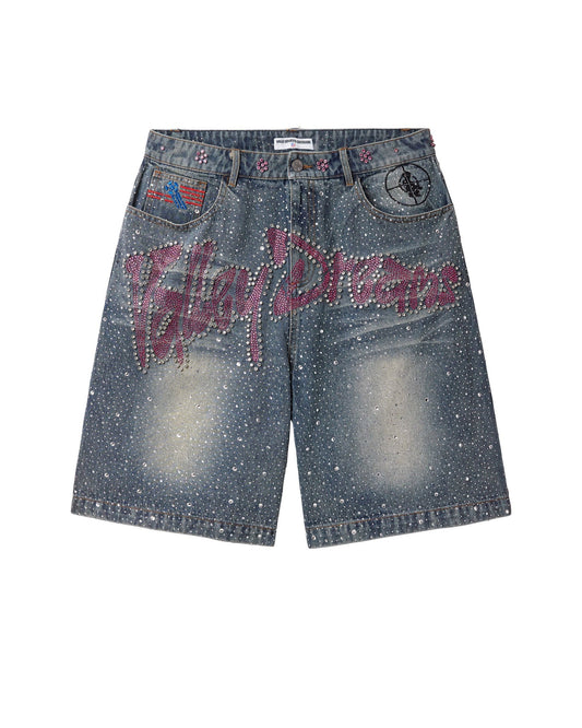 Vale Forever Iced Out Jort Blue