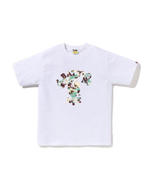 BAPE White Map Camo College Milo T-shirt