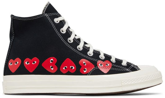 USED Comme des Garçons PLAY x Converse Chuck 70 High 'Multi Heart - Black'