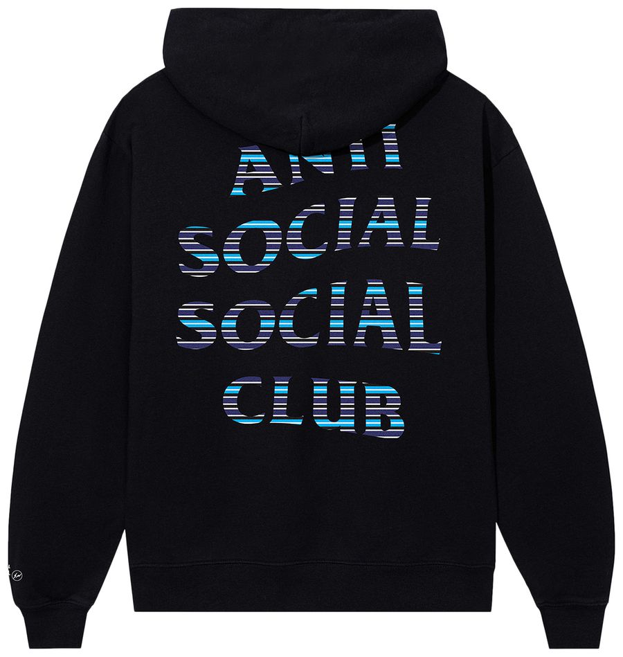 Anti Social Social Club x Fragment Design Logo Hoodie 'Black/Blue'
