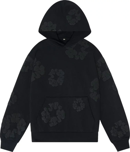 Denim Tears Cotton Wreath Hoodie Monochrome Black