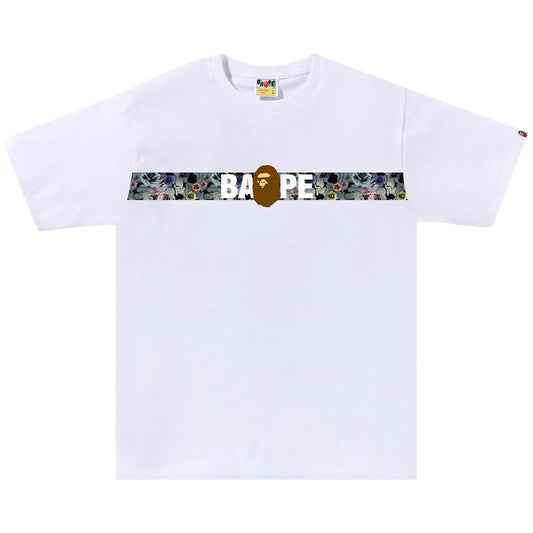 BAPE White Floral Camo Tape T-shirt
