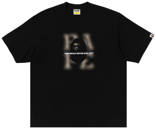 BAPE Blur Logo Relaxed Fit Tee 'Black'