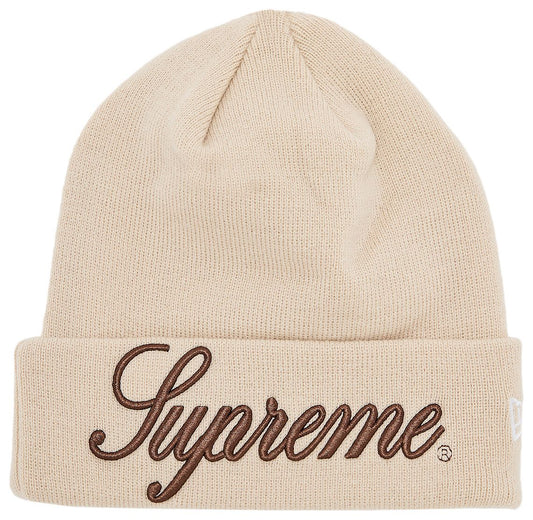 Supreme New Era Script Beanie Natural