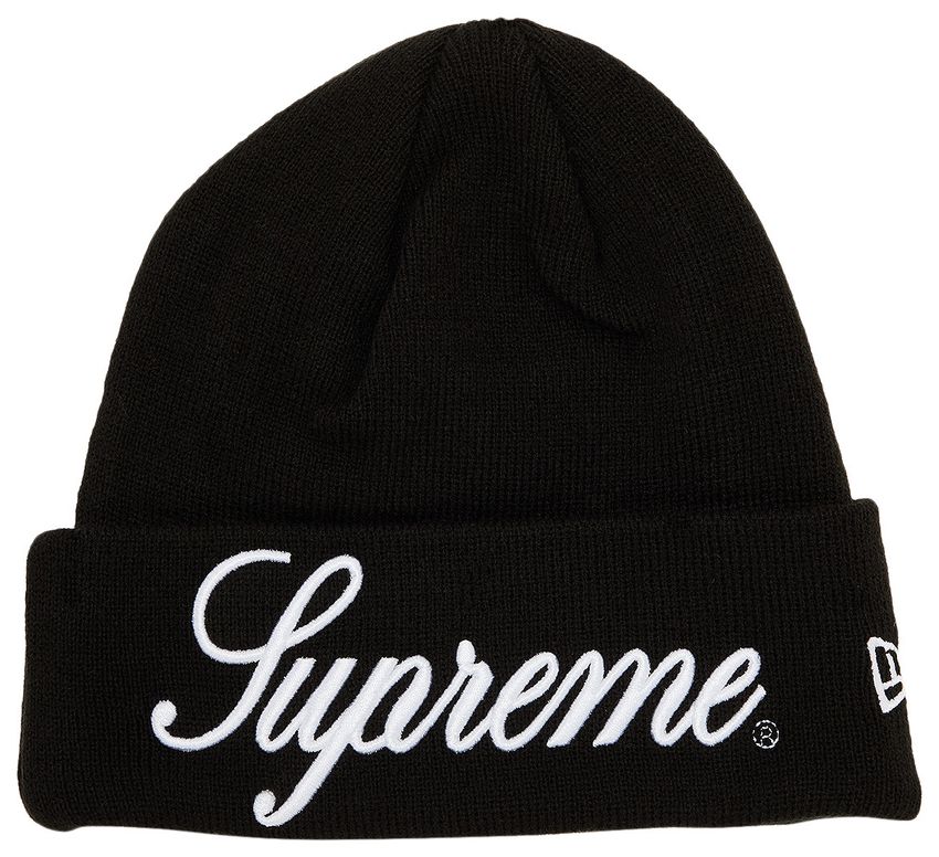 Supreme New Era Script Beanie Black