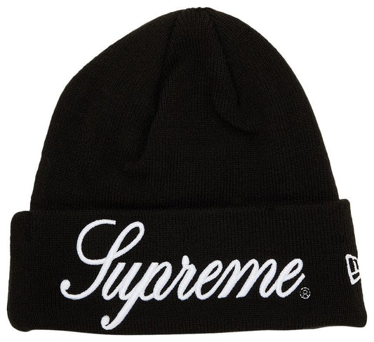 Supreme New Era Script Beanie Black