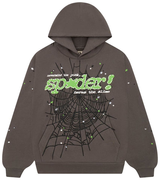 Sp5der Punk V2 Hoodie Slate Grey